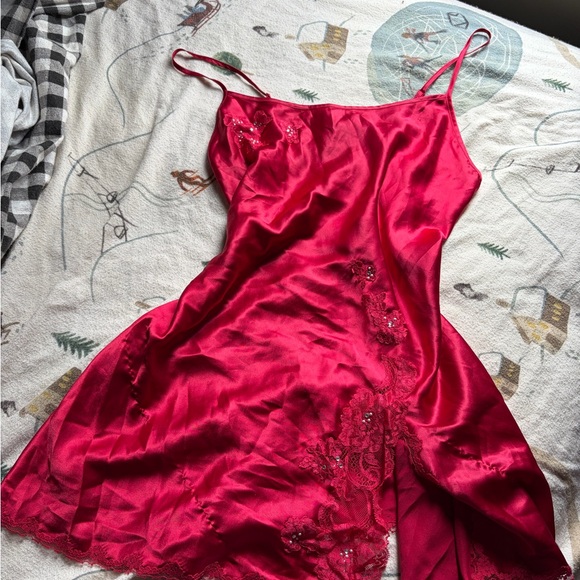 Victoria's Secret Other - Victoria's Secret Red Satin Chemise